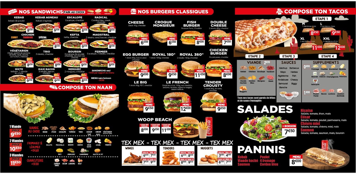 Mondial Sandwich menu 1