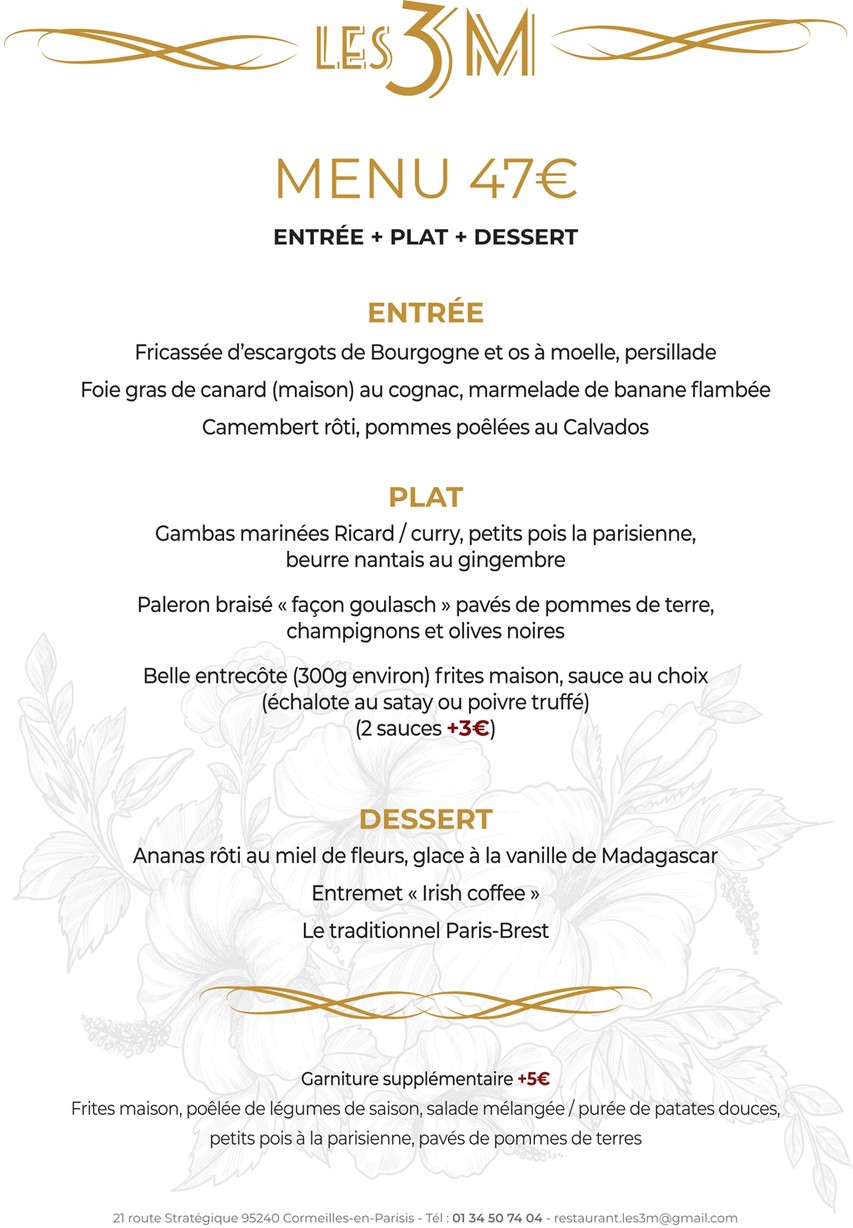 Restaurant Les 3M menu 2