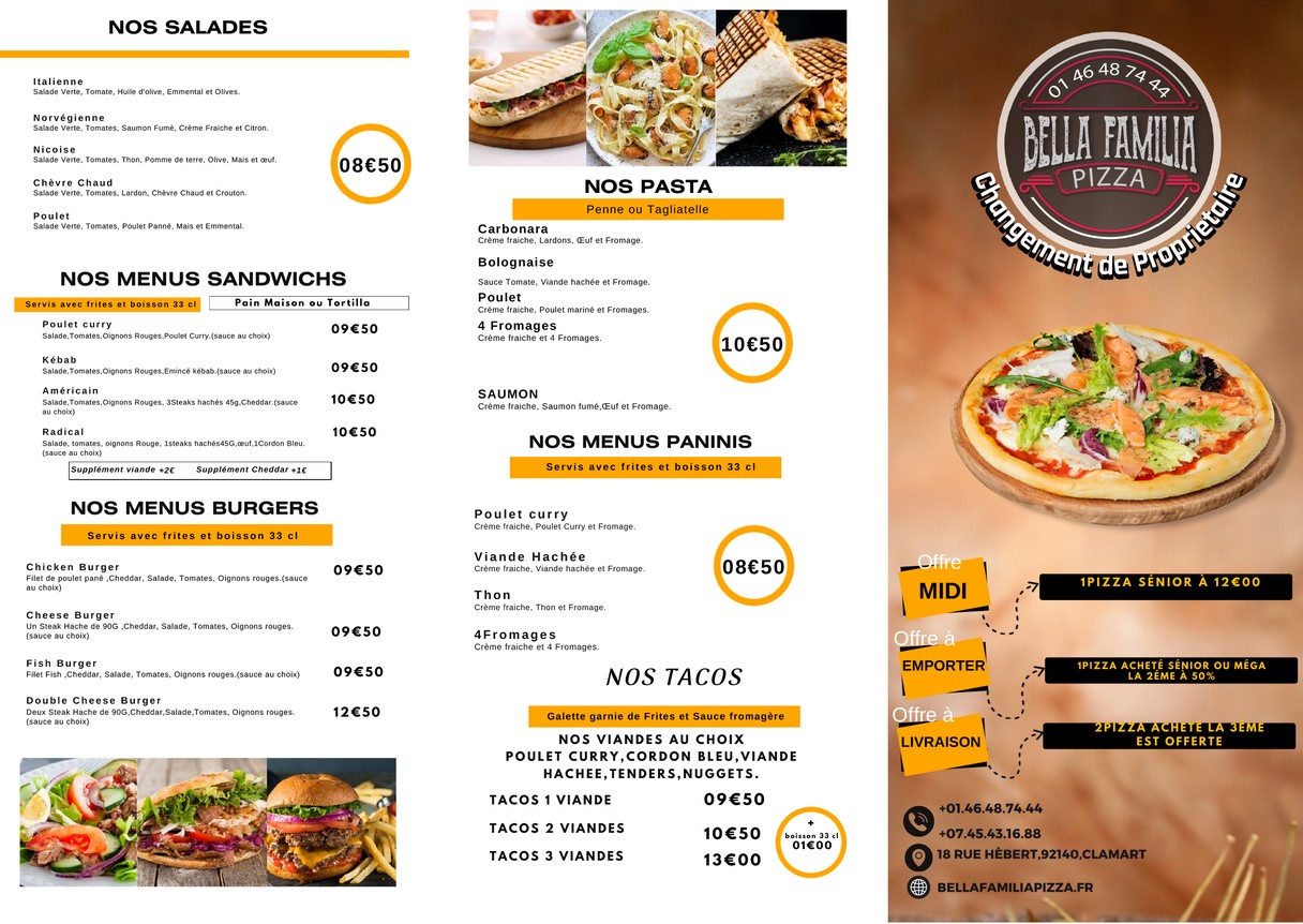 Bella Familia Pizza menu 1