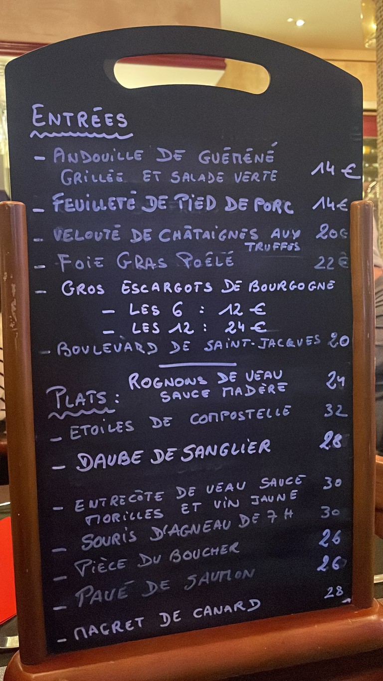 La Vie d'Ange menu 1