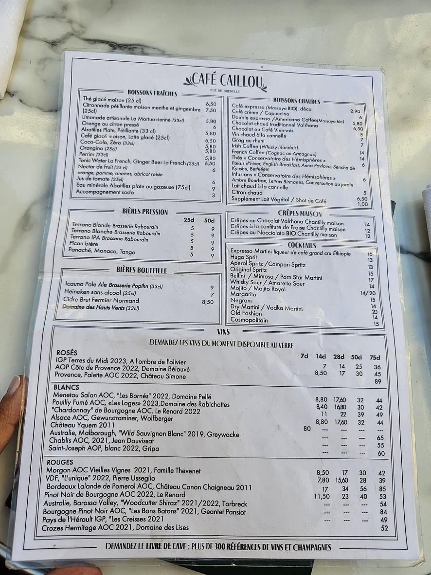 Café Caillou menu 3