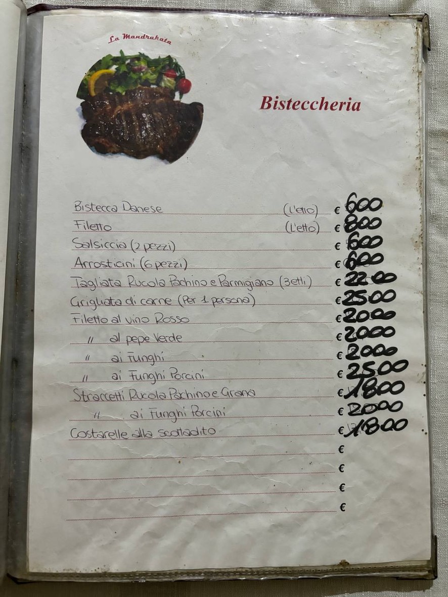 La Mandrakata menu 4