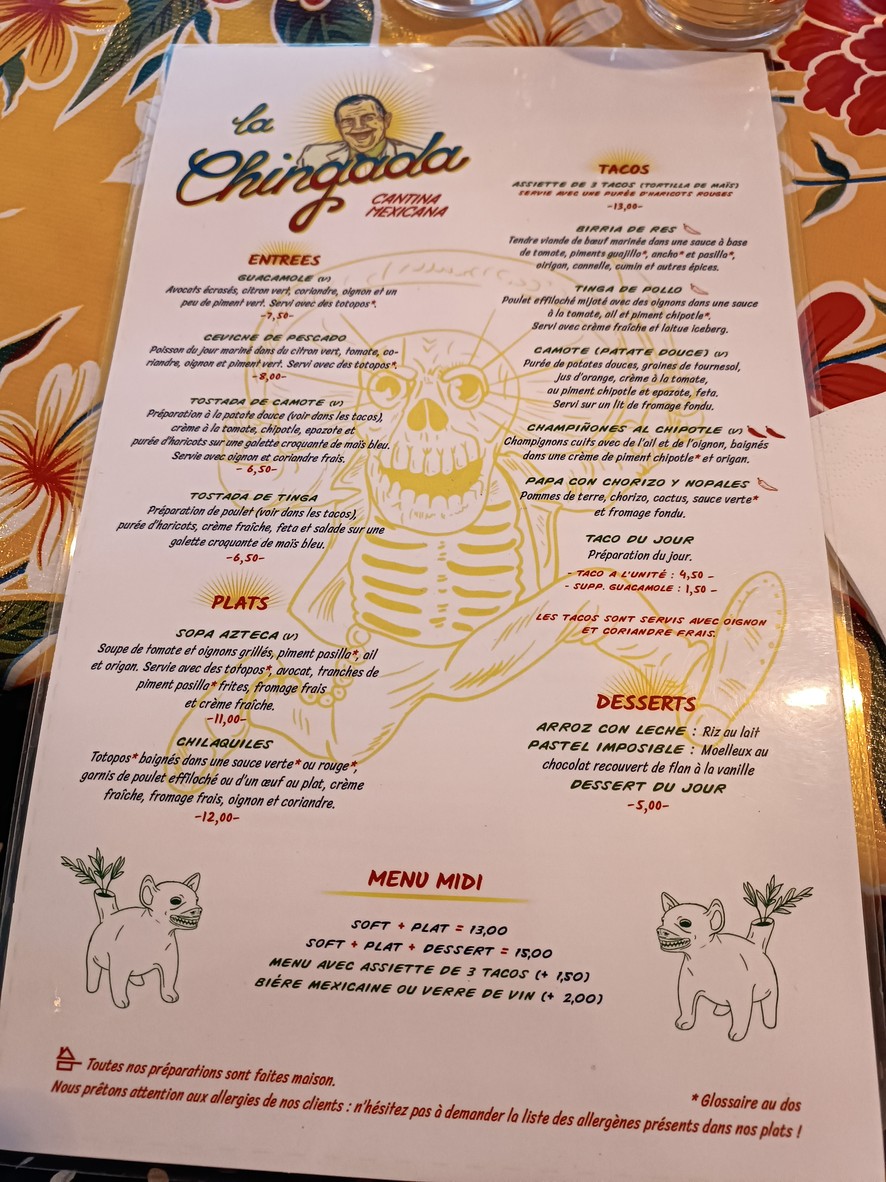 La Chingada menu 1