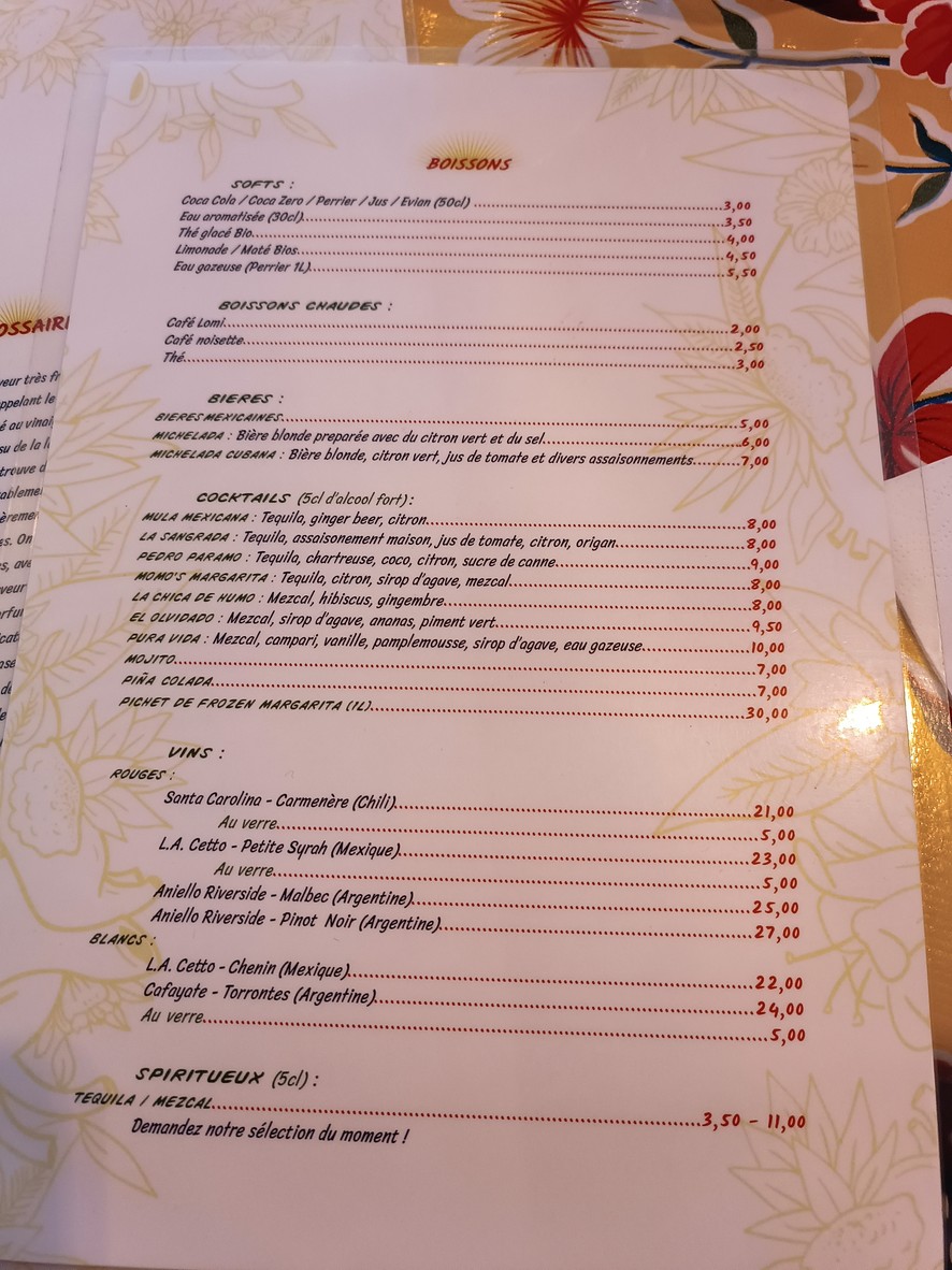 La Chingada menu 2