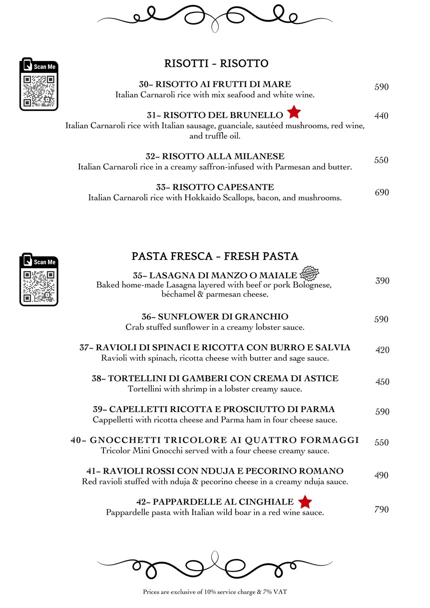 Brunello Thailand menu 3