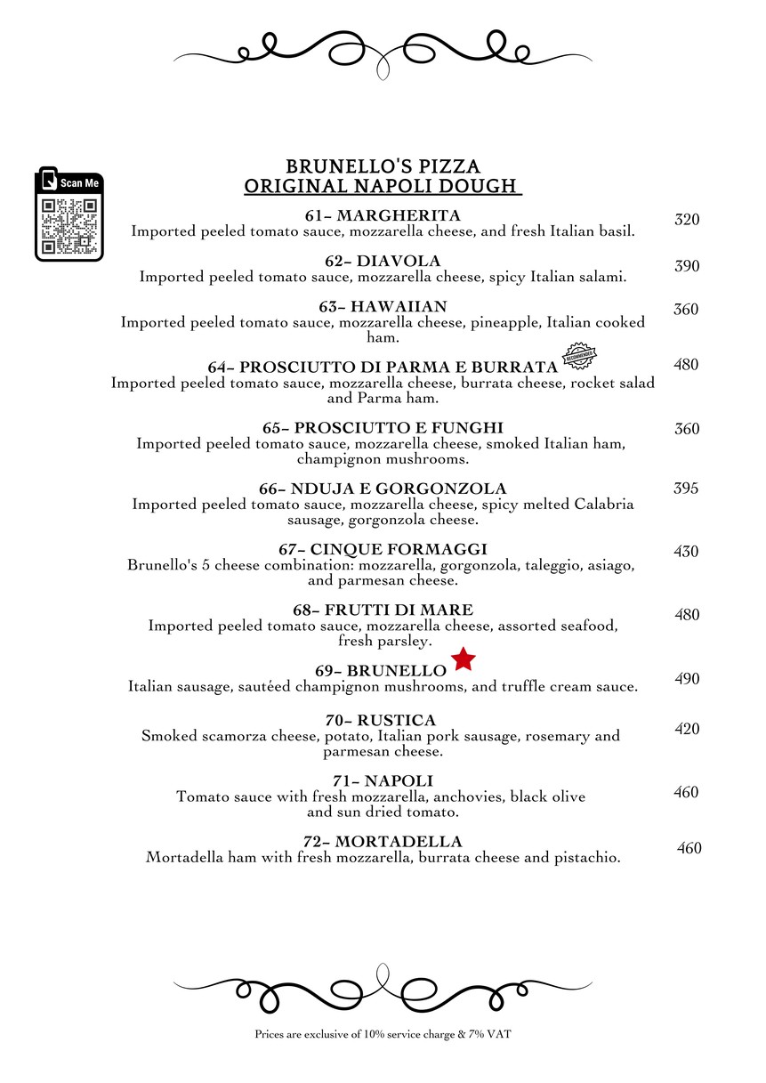 Brunello Thailand menu 5