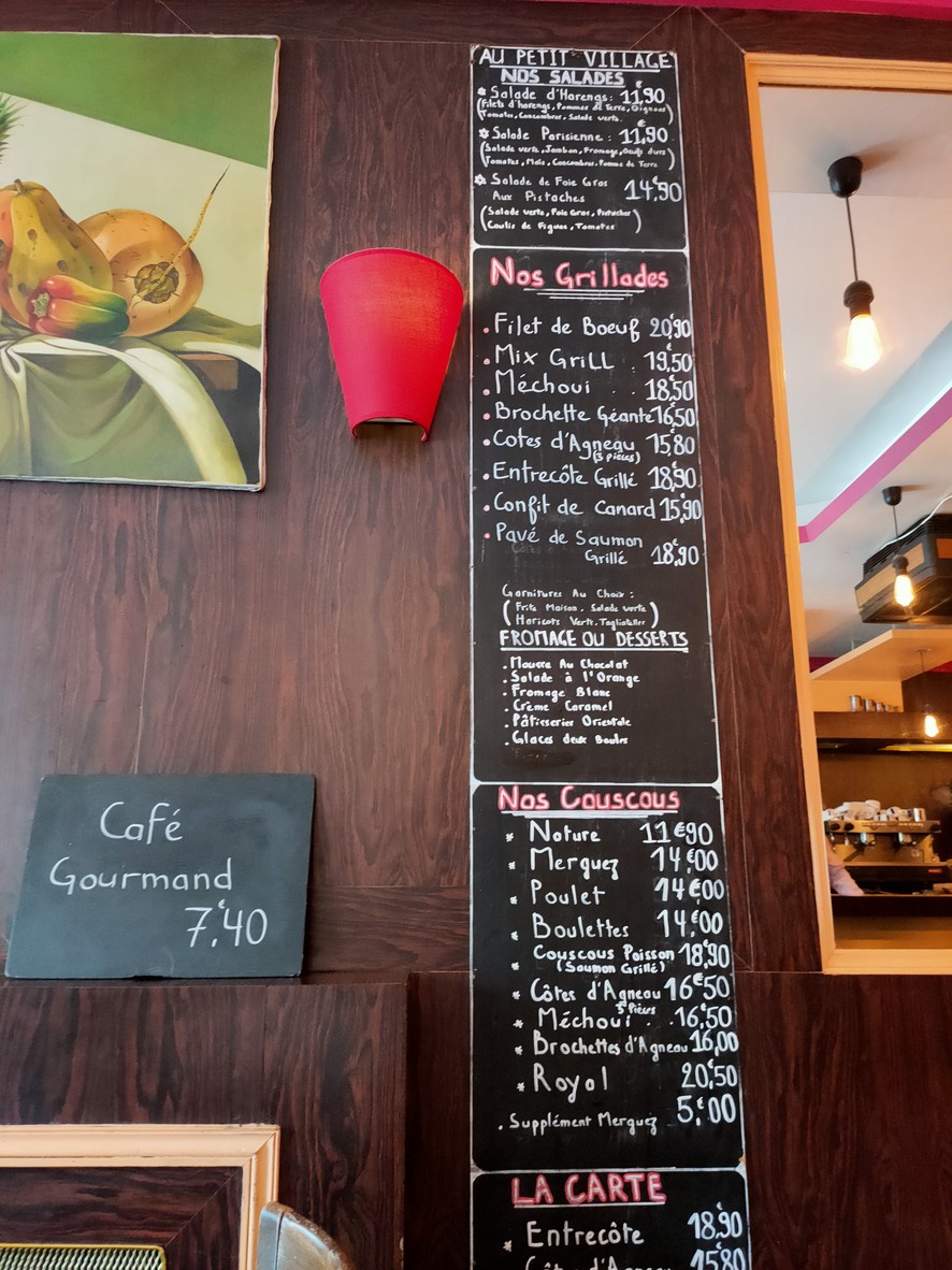 Au Petit Village menu 2