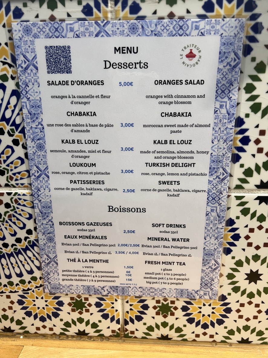 Le Traiteur Marocain menu 3
