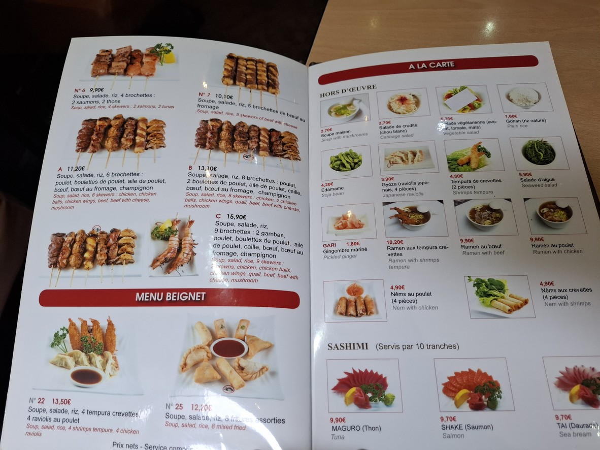Yokorama menu 1