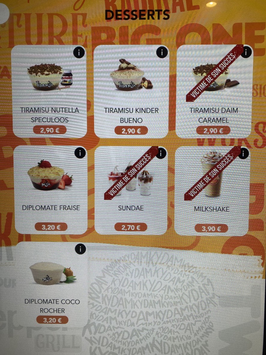 Kydam menu 3