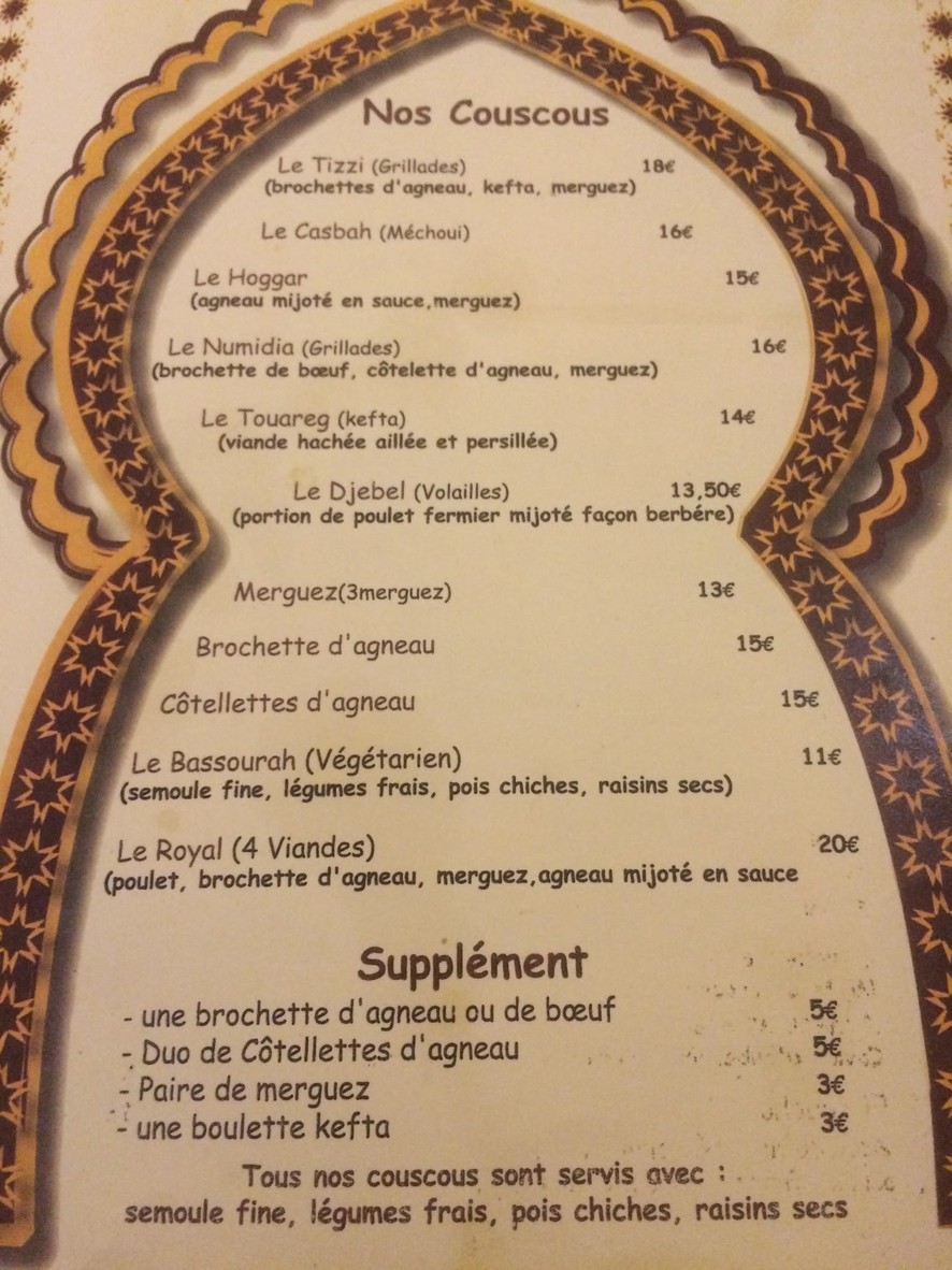 Le Tizzi menu 2