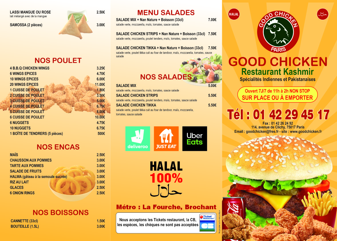 Good Chicken menu 1