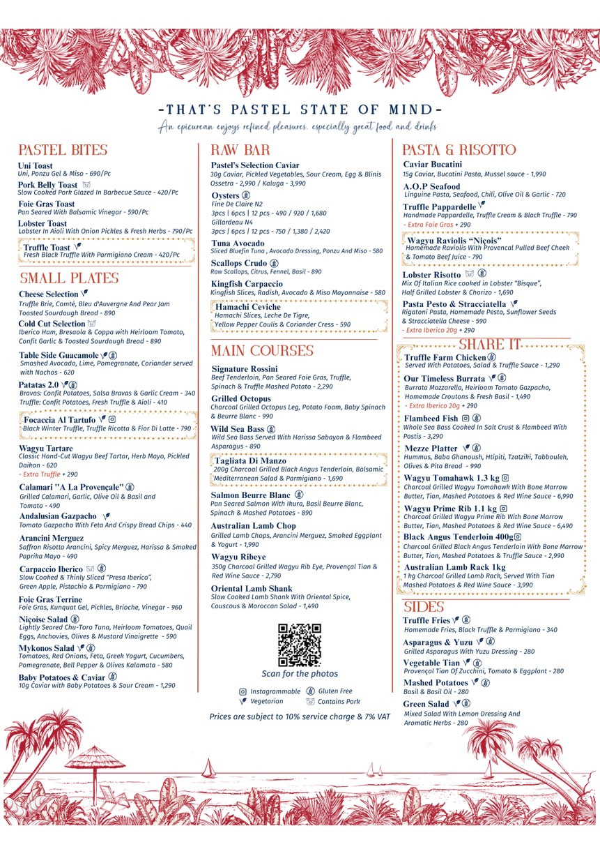 Pastel Rooftop Bar & Mediterranean Dining menu 2