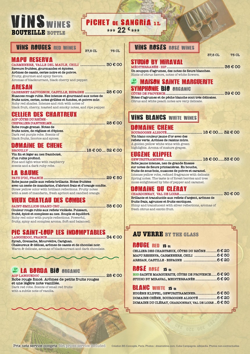 Cuba Compagnie Café menu 1