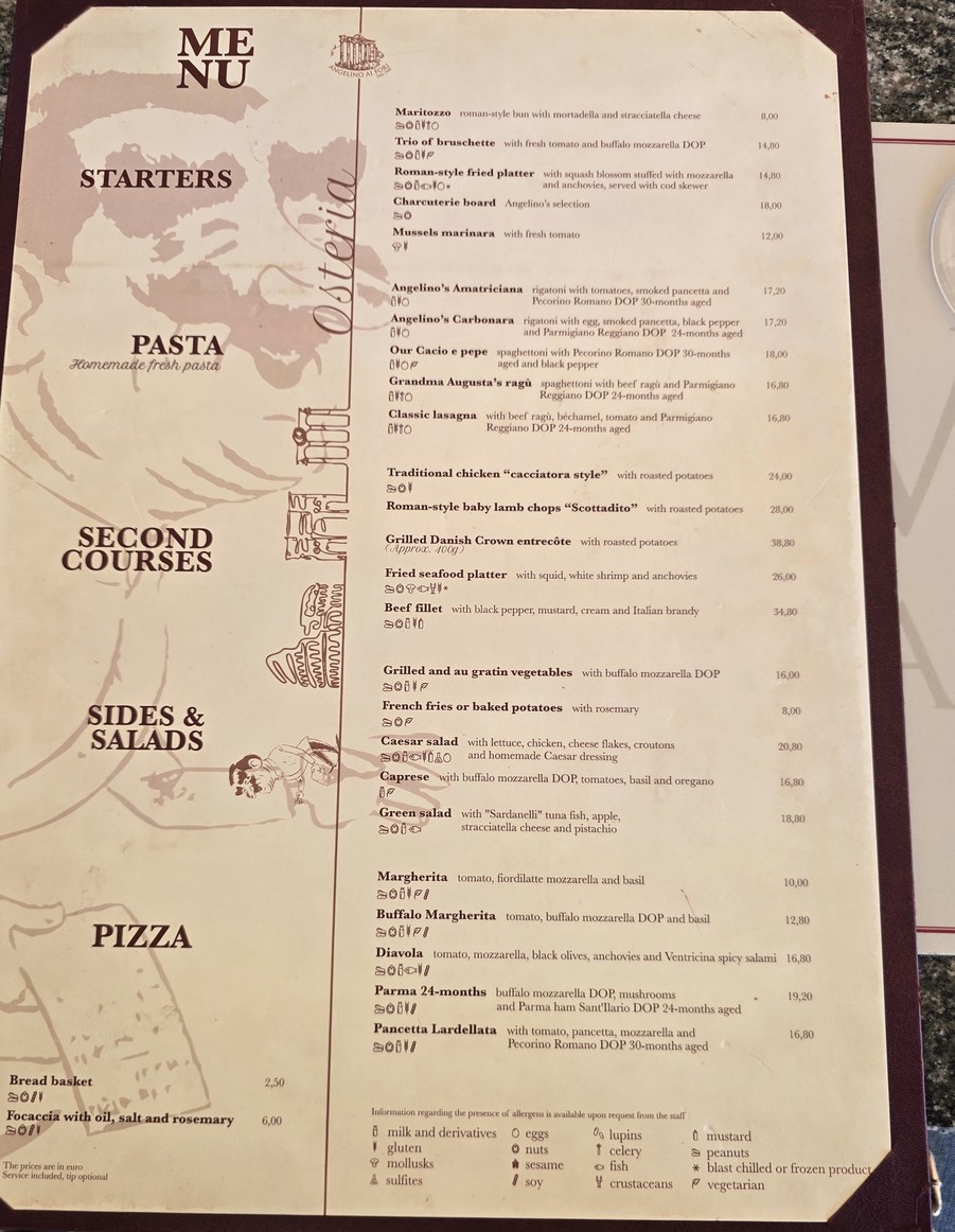 Angelino "ai Fori" dal 1947 menu 1