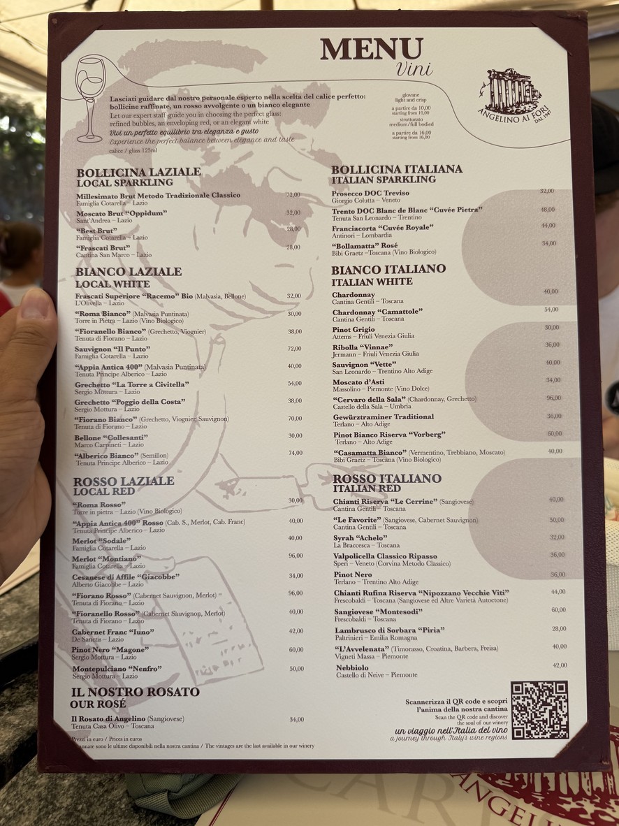 Angelino "ai Fori" dal 1947 menu 3