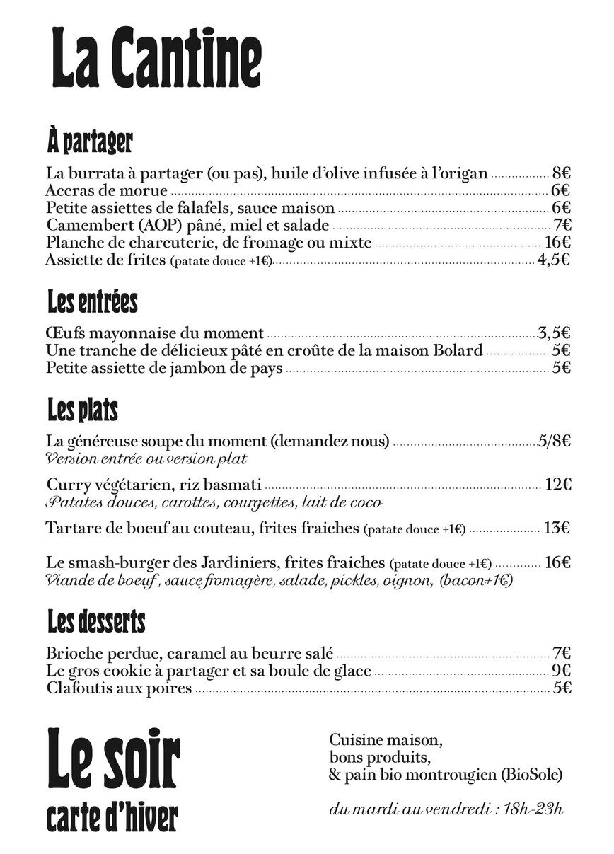 Les jardiniers - Montrouge menu 2