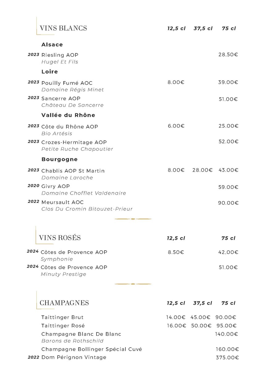 N3 Villa Haussmann menu 2