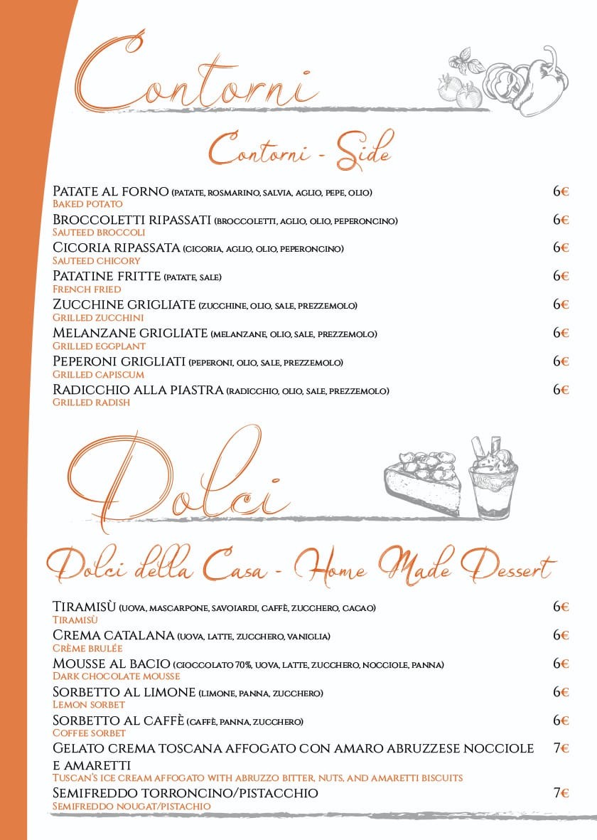 Burro & Sugo menu 4