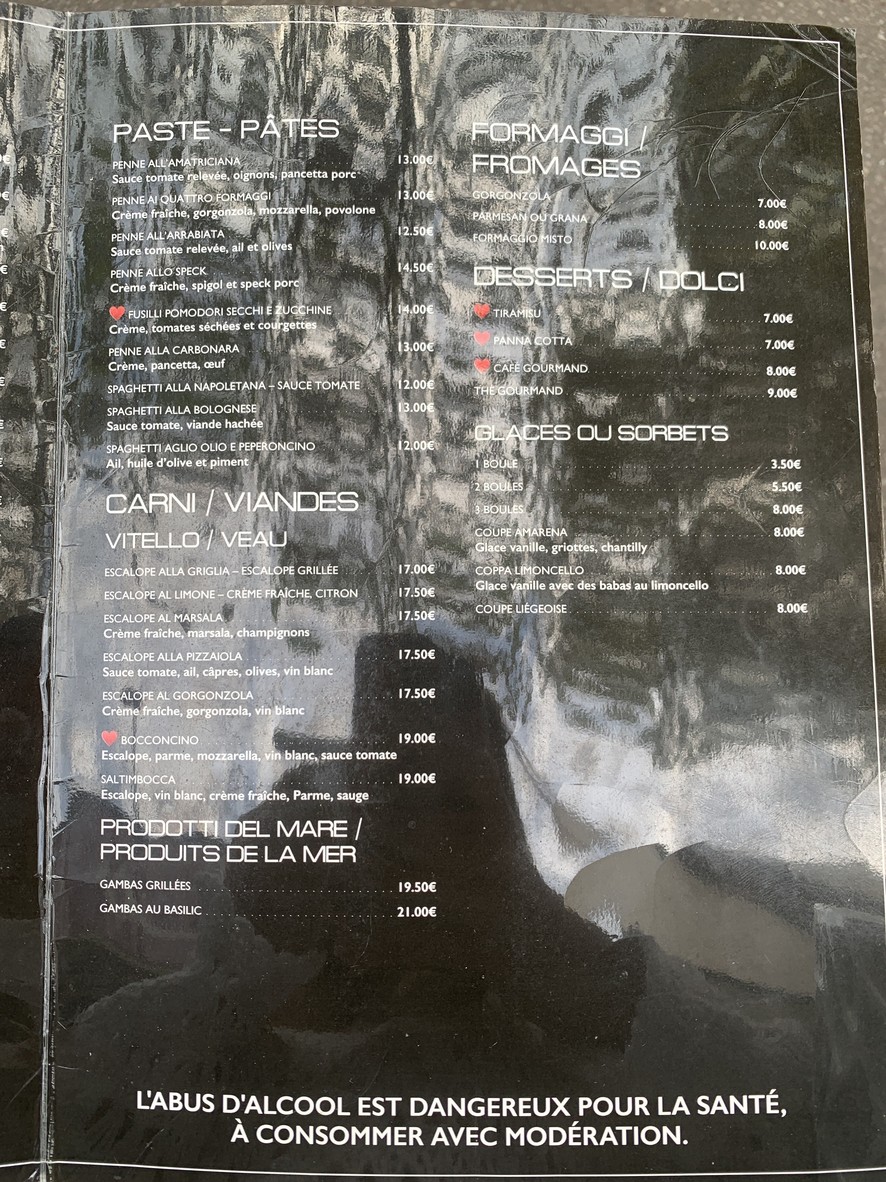 Piccolino menu 2