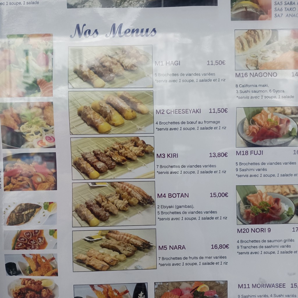 Nagoya Restaurant menu 1