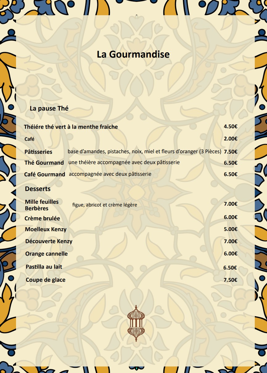 Kenzy menu 2