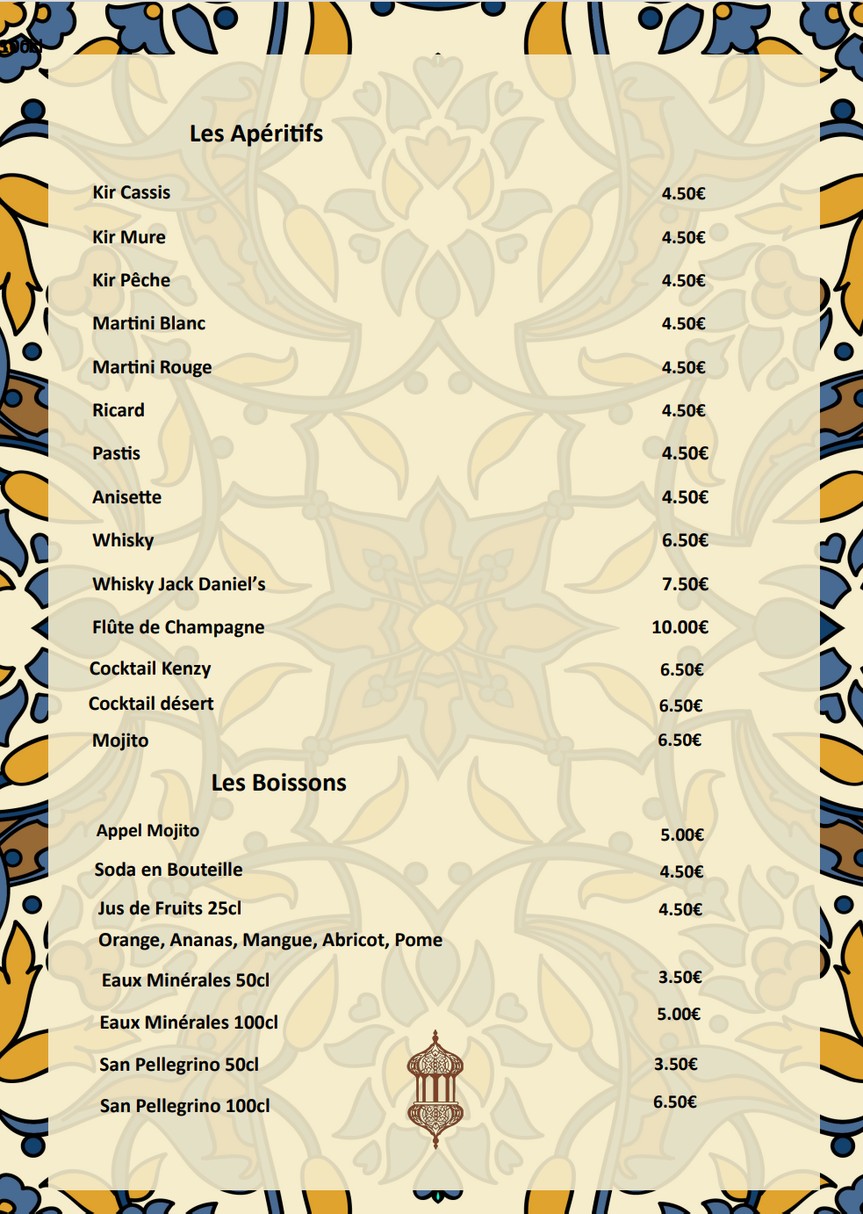 Kenzy menu 3