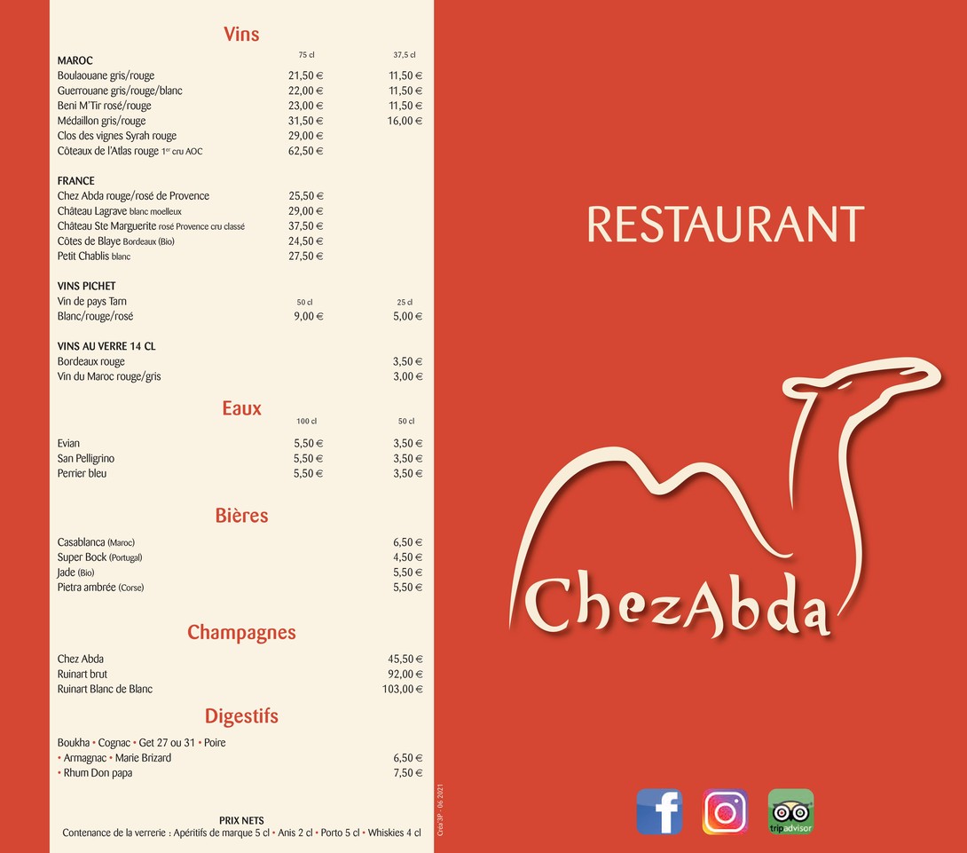 Chez Abda menu 1
