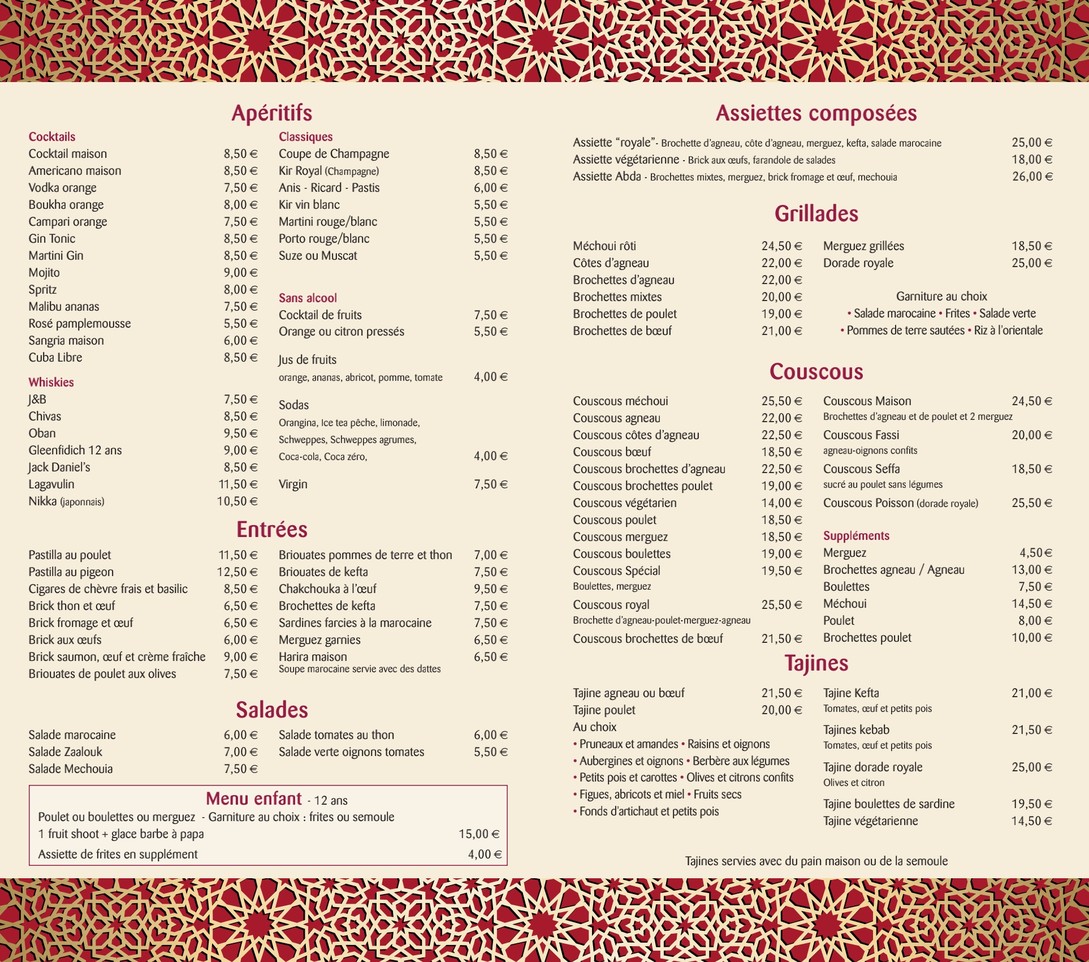 Chez Abda menu 2