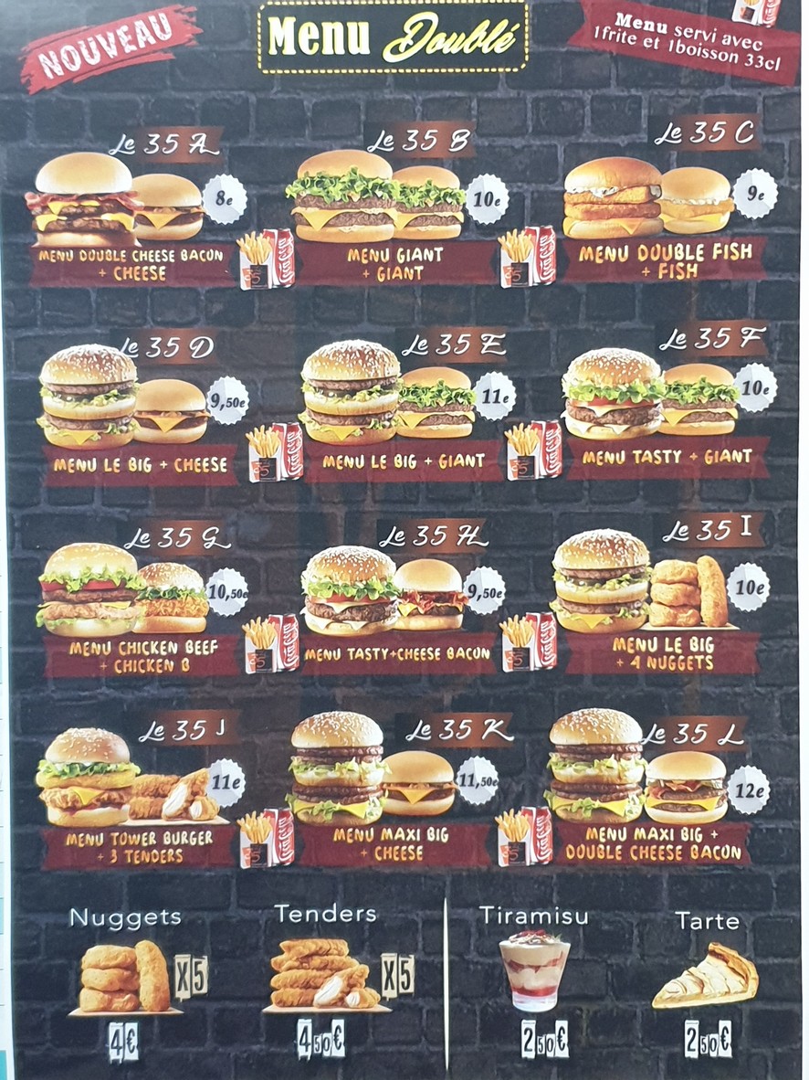 Le 35 restaurant coffee menu 2