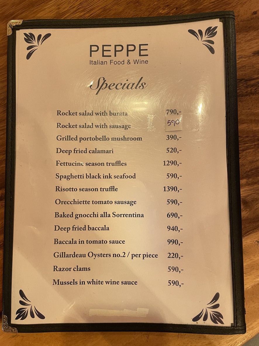 Peppe Italian Food & Wine menu 3