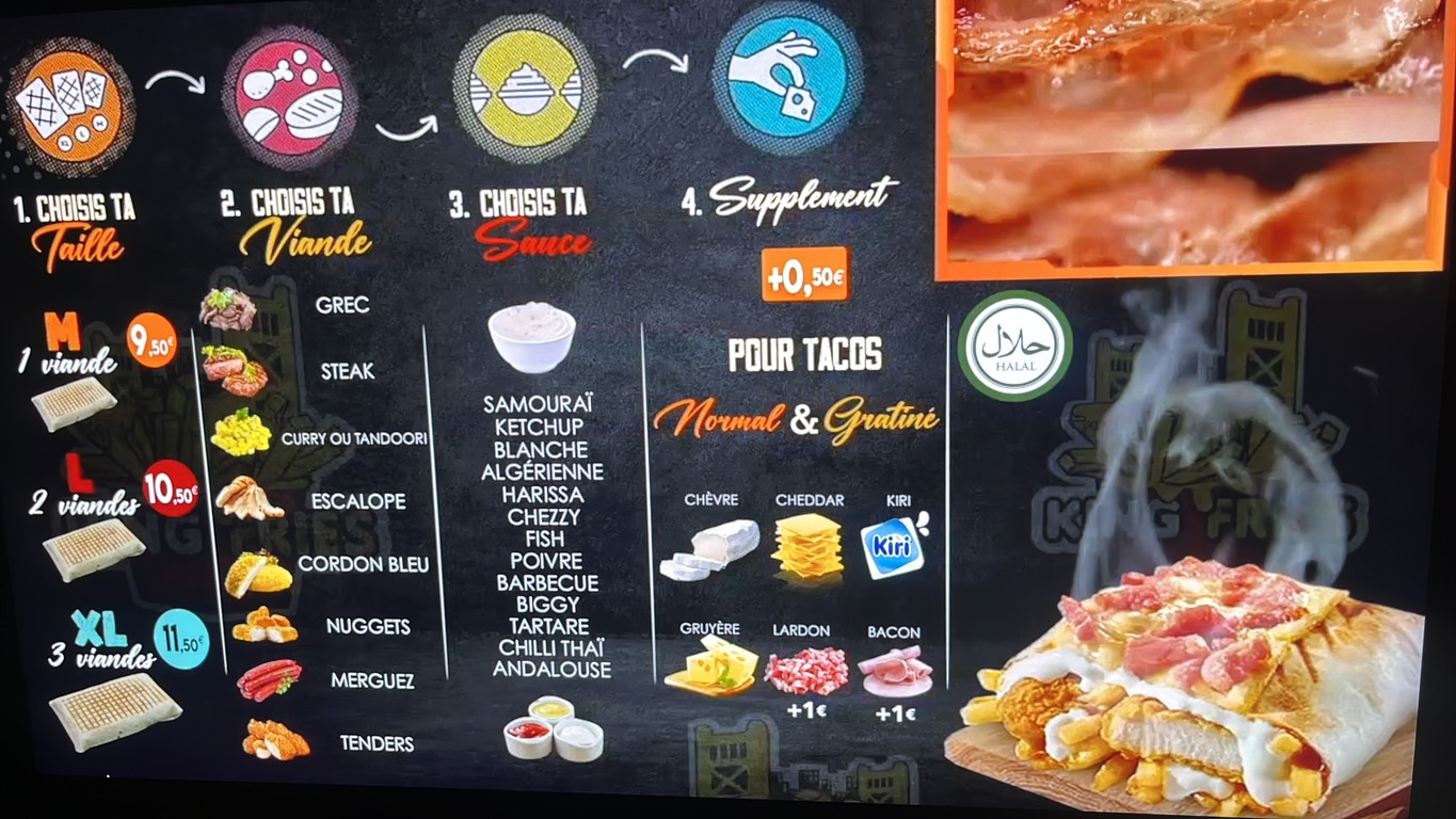 King Fries menu 3