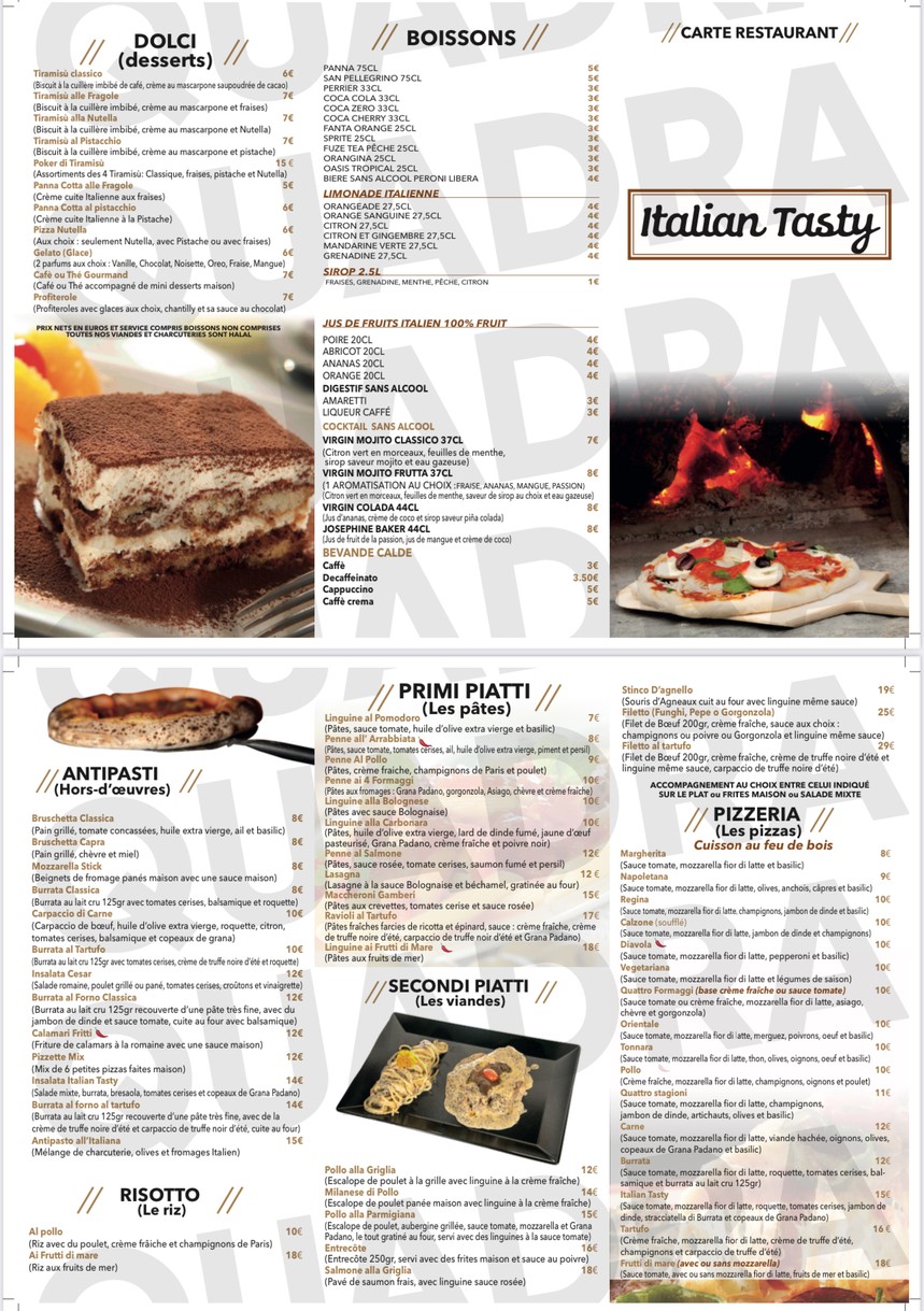 Italian Tasty menu 1