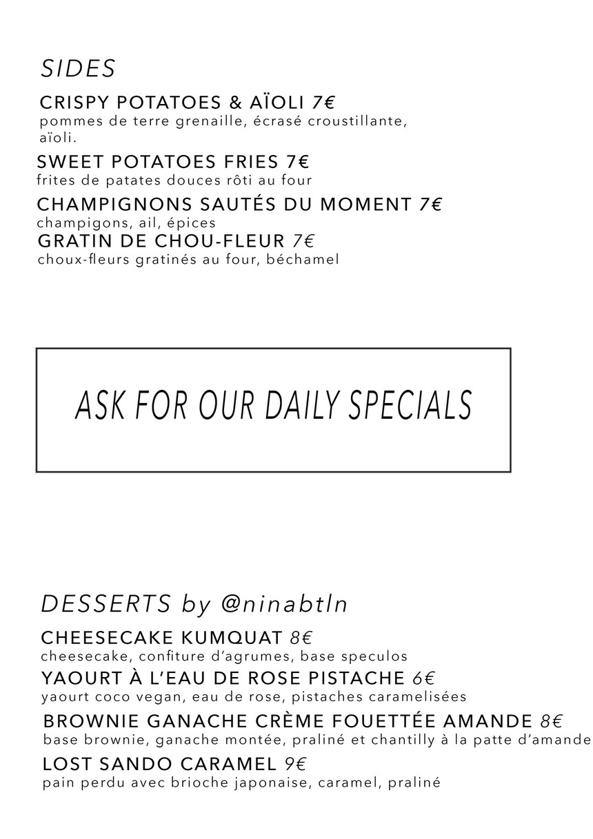 Princesse menu 2
