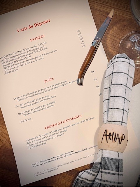 L. et les Garçons menu 1