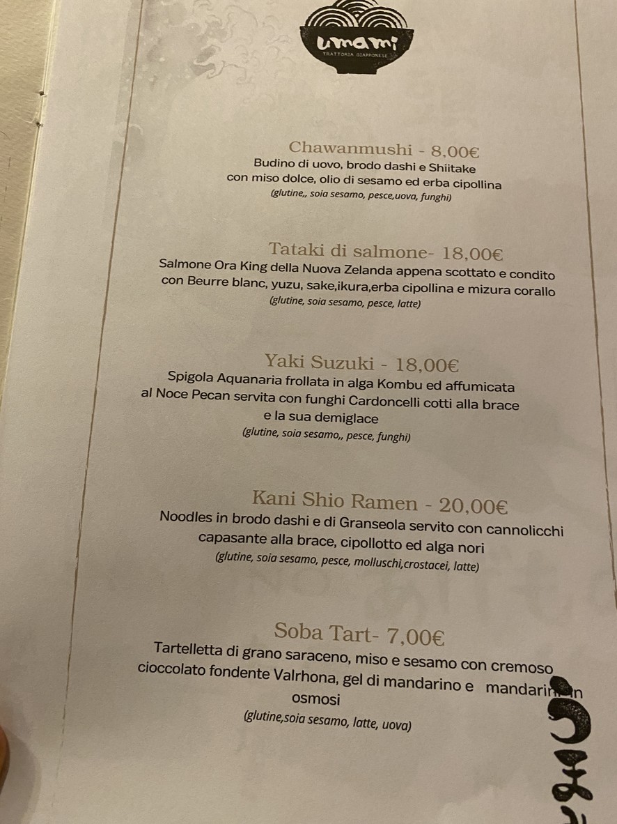 Umami - Trattoria Giapponese menu 5