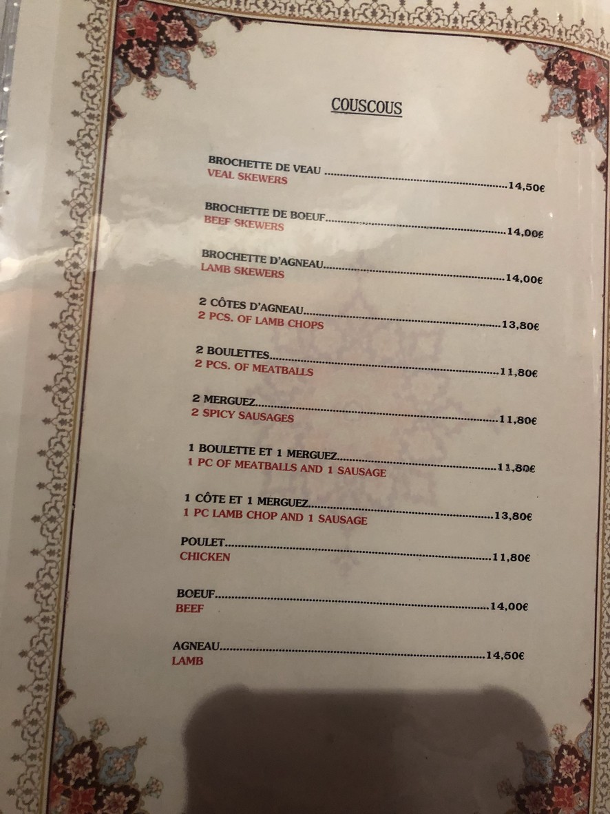 Chez Hamadi menu 3