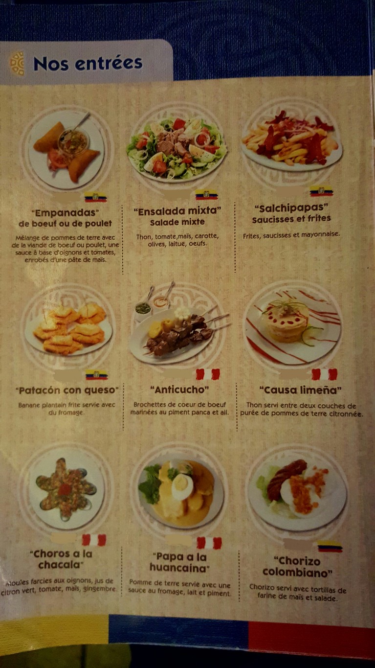 Sabor Peruano menu 1