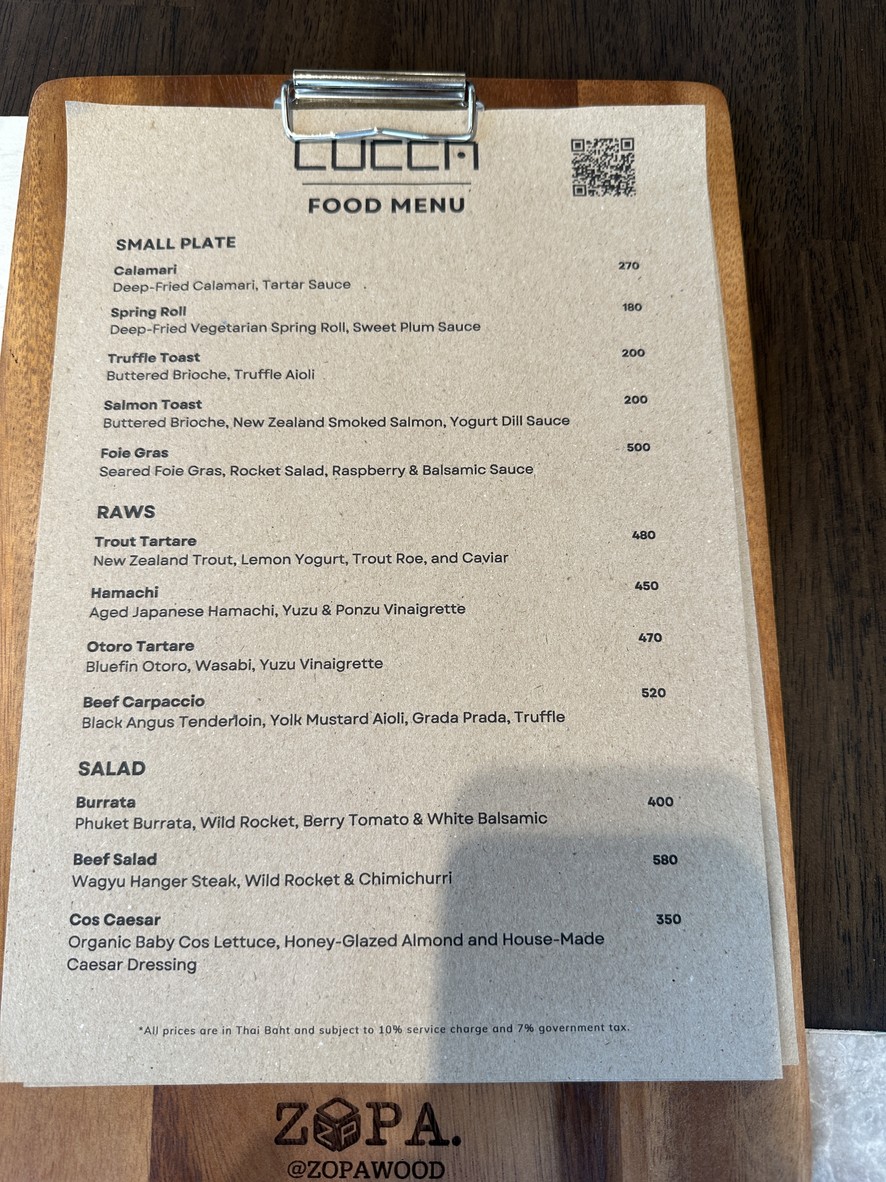 Lucca Thonglor – Mediterranean Restaurant, Rooftop & All-Day Brunch menu 1