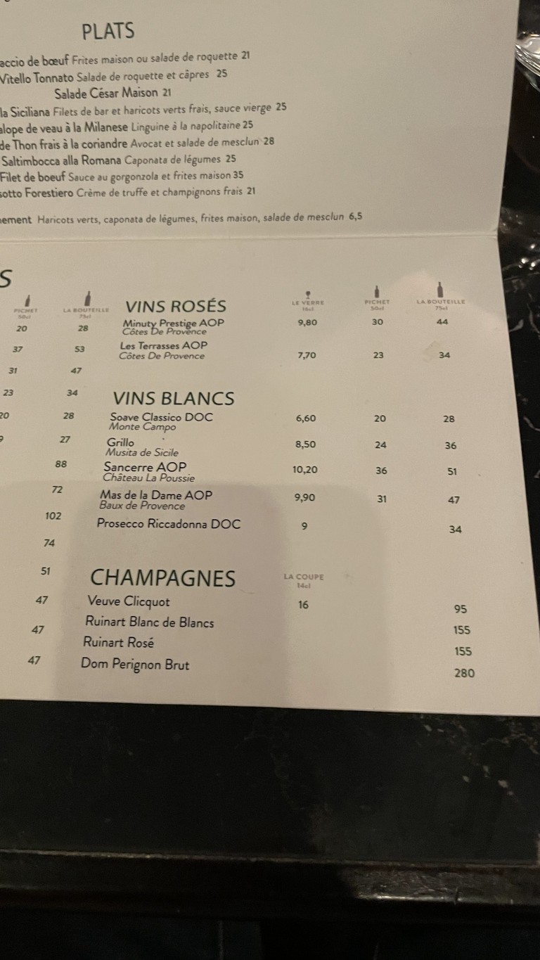 Gloria menu 2
