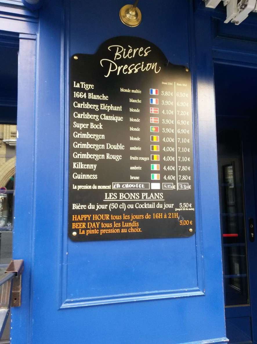 Pub Saint Hilaire menu 2