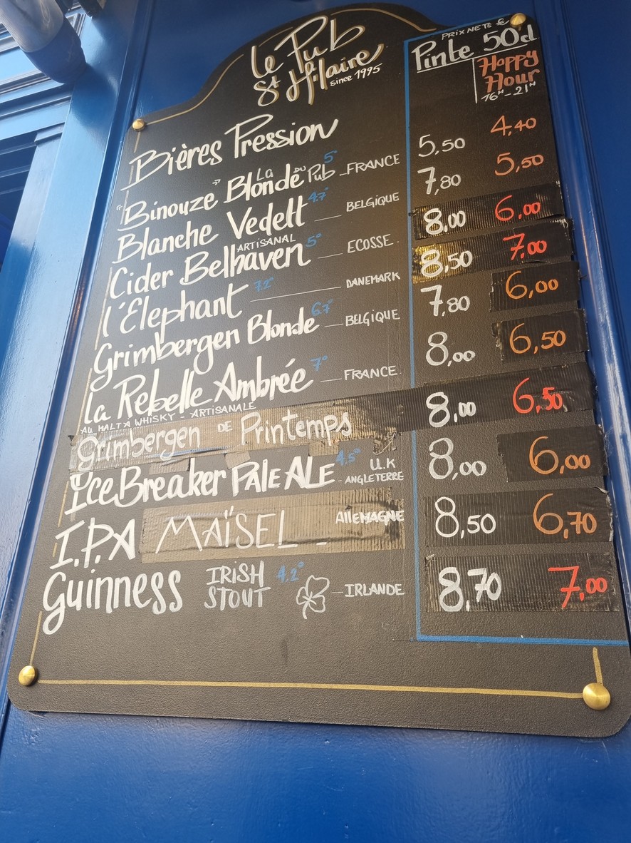 Pub Saint Hilaire menu 3