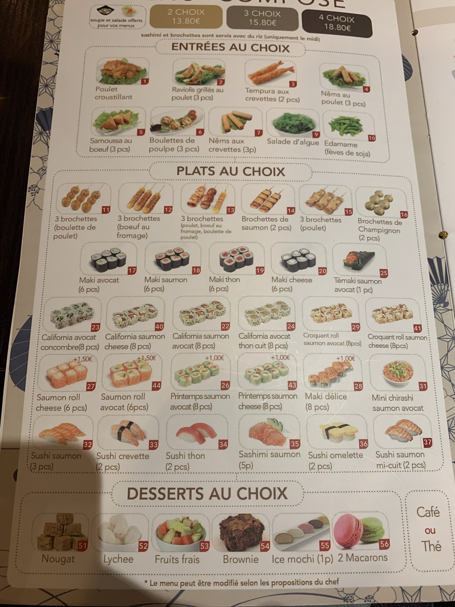 Yoshi sushi menu 4