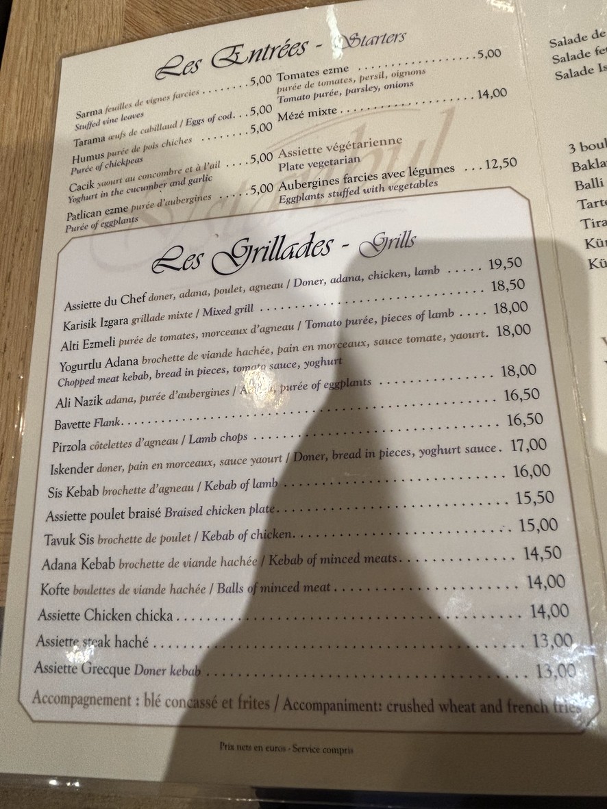 Grill Istanbul menu 1