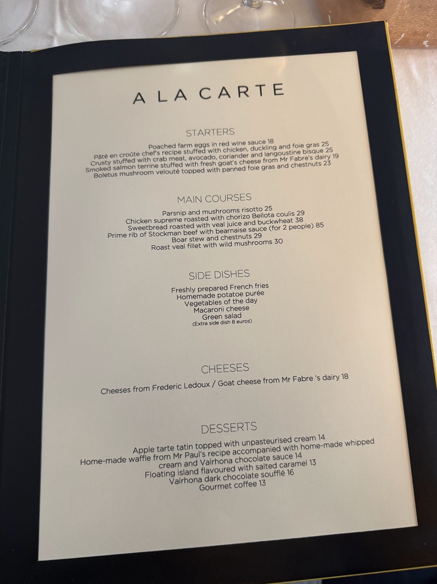 Restaurant Brigitte menu 2