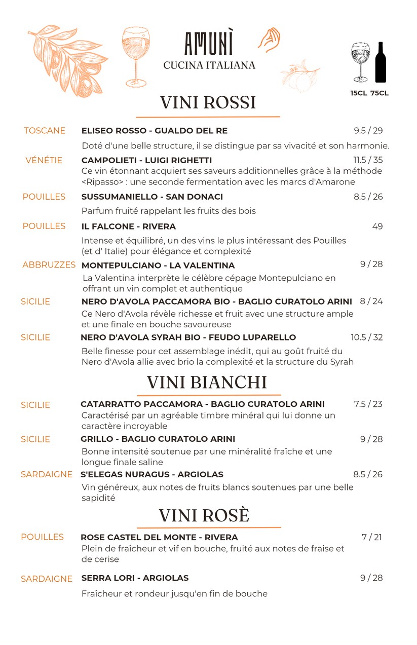 AMUNI' Cucina Italiana menu 3