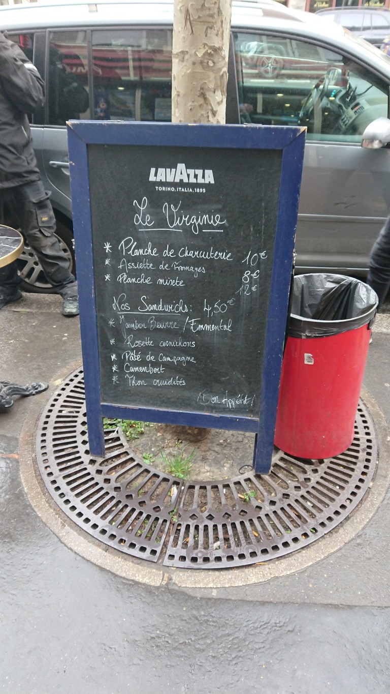 Le Virginie menu 1