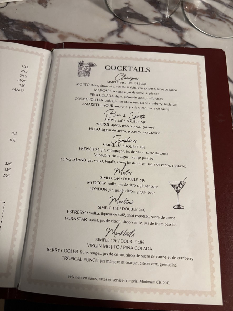 Paris Mon Amour Gourmet menu 3