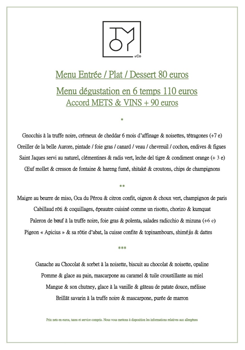 Tomy & Co menu 2