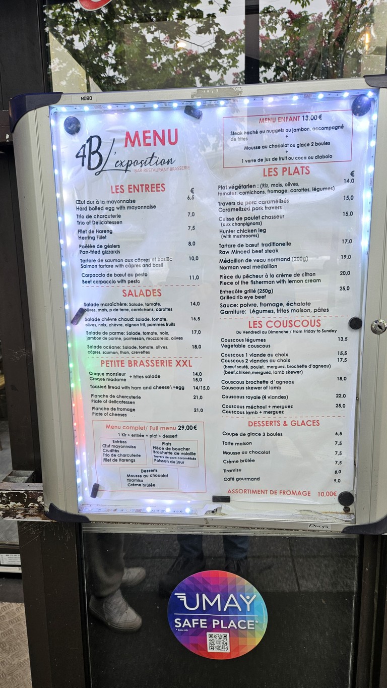 L'EXPOSITION menu 2